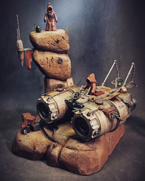 Scratchbuild, kitbash, Star Wars speeder 3.75 Figures Star Wars Diorama, Star Wars Figurines, Custom Figurines, Toy Display, Car Craft, Star Wars Models, Sci Fi Models, Wargaming Terrain, Custom Toys