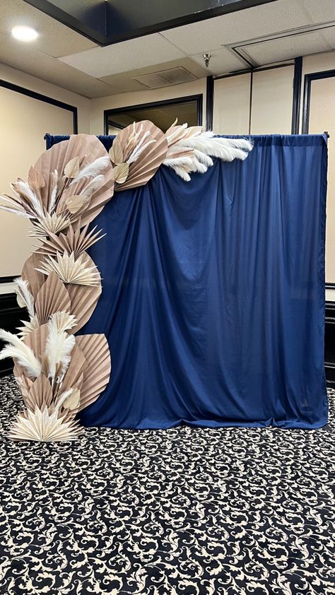 Diy Paper Palm Leaves Backdrop, Anahaw Leaves Decoration, Pampas Grass Backdrop, Blue Bridal Shower Themes, Farewell Decorations, Army Decor, School Kids Crafts, Corporate Event Design, Simple Birthday Decorations