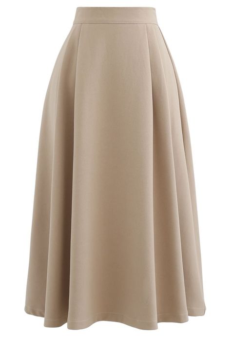 Pleated Flare Midi Skirt in Tan - Retro, Indie and Unique Fashion Formal Skirts, Flare Midi Skirt, Skirts Elegant, Flared Midi Skirt, Skirt A Line, Midi Flare Skirt, Led Dress, روتين العناية بالبشرة, Fashion Buyer