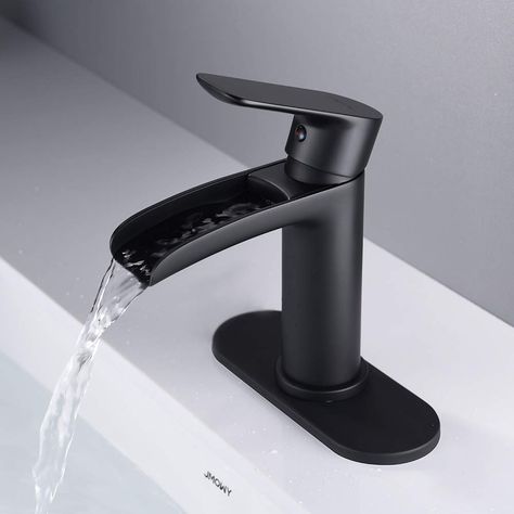 Black Taps Bathroom Sink, Taps For Bathroom Sinks, Black Bathroom Faucet Single Hole, Matte Black Sink Bathroom, Black Matte Faucet Bathroom, Black Vanity Faucet, Black Bathroom Faucet Ideas, Bathroom Taps Modern, Black Taps Bathroom