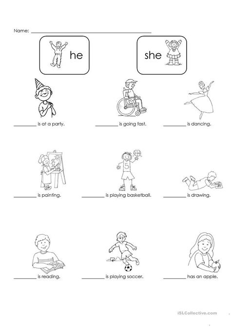 He She It Worksheet, Nouns Kindergarten, Pronouns Worksheet, Verbo To Be, Worksheet For Kindergarten, 1 Worksheet, Personal Pronouns, Speech Pathologist, English Worksheet