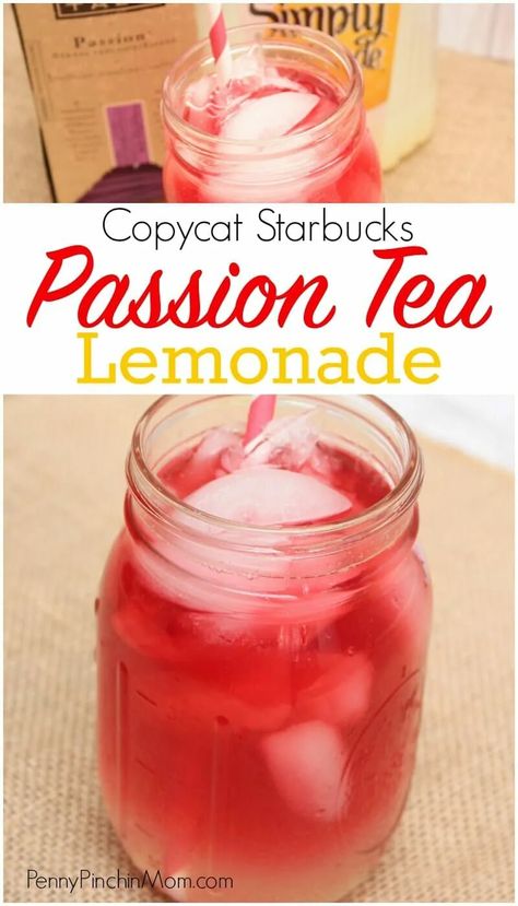 Starbucks Passion Tea, Tazo Passion Tea, Lemonade Tea Recipe, Starbucks At Home, Passion Tea Lemonade, Recipe Copycat, Starbucks Copycat Recipes, Diy Starbucks, Starbucks Drinks Diy