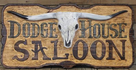 Cowboys Party Ideas, Saloon Sign, Wild West Saloon, Wood Burned Gifts, Hand Carved Signs, Painted Ideas, Western Saloon, Wooden Carved Signs, Western Quotes