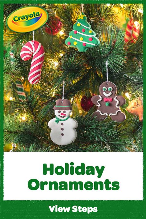 Celebrate the season with Model Magic DIY ornaments that are fun to make and an easy holiday craft for the whole family to create! Crayola Model Magic Ornaments, Model Magic Christmas Crafts, Model Magic Ideas Easy, Modeling Clay Christmas Ornaments, Crayola Clay Ornaments, Model Magic Clay Ideas Christmas, Model Magic Clay Ideas For Kids, Crayola Model Magic Ideas, Model Magic Christmas Ornaments