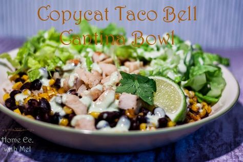 #copycat Taco Bell Cantina Bowl - recipe for cilantro lime dressing, cilantro rice, and corn and black bean relish, use some pre-cooked fajita meat to make it a #quickandeasy meal. Naturally #glutenfree easy to make #dairyfree and can be #meatfree as well Taco Bell Black Beans Recipe, Taco Bell Cantina Bowl, Cantina Bowl Recipe, Taco Bell Recipe, Fajita Meat, Taco Bell Copycat, Copycat Taco Bell, Mexican Favorites, Super Salad