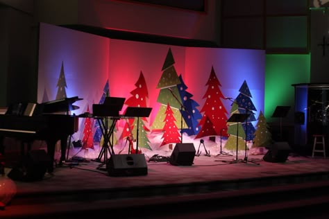 christmas stage set ideas | Posted by First Church Zeeland 1 comment: Concert Decorations, Christmas Stage Decorations, Church Stage Decor, Christmas Concert Ideas, Christmas Stage Design, Church Christmas Party, Church Christmas Decorations, Christmas Stage, Stage Design Ideas