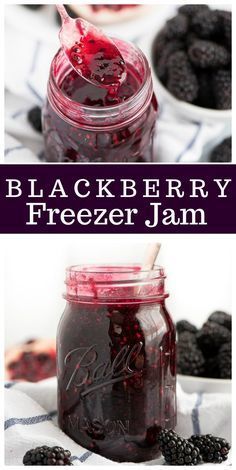 Blackberry Freezer Jam recipe from RecipeGirl.com Blackberry Freezer Jam Recipe, Blackberry Freezer Jam, Freezer Jams, Blackberry Jam Recipes, Freezer Jam Recipes, Blackberry Recipes, Jam Recipes Homemade, Homemade Jelly, Canning Jam