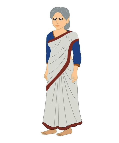 Vector beautiful old women in sharee flat cartoon vector illustration Traditional Women Illustration, Old Lady Cartoon Drawing, Old Woman Drawing Cartoon, Old Woman Cartoon, Old Women Png, Indian Women Vector Illustration, Woman Cartoon, 2d Cartoon, Wedding People