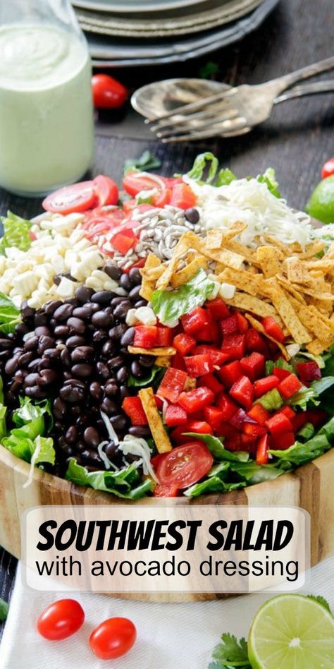 Southwest Avocado Salad, South Western Salad Recipe, Southwestern Food Recipes, South West Salad Recipes, South West Recipes, Southwestern Salad Tostada, Healthy Southwest Salad, South Western Salad, Gratitude Brunch