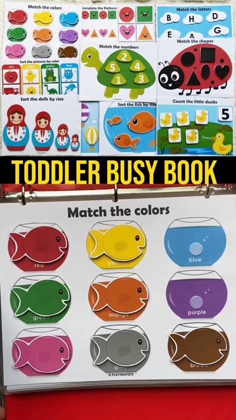 Learning Activities Preschool, Homeschool Toddler, Independent Work Tasks, Montessori Activities Preschool, Busy Book Ideas, Toddler Busy Book, Busy Binder, Learning Binder, Sight Words List