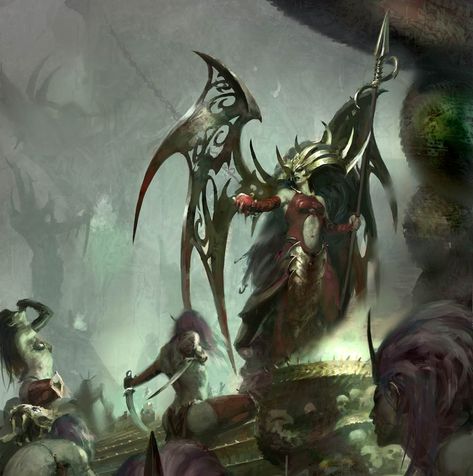 Morathi Warhammer Art, Morathi Warhammer, Daughters Of Khaine, Mroczny Elf, Warhammer Dark Elves, Elf Witch, The Shadow Queen, Witch Elves, Shadow Queen