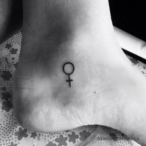 Female Symbol Tattoo, Feminist Tattoos, Venus Tattoo, Feminist Tattoo, Feminine Symbols, Symbol Tattoo, Tattoo Signs, Female Symbol, Stick N Poke