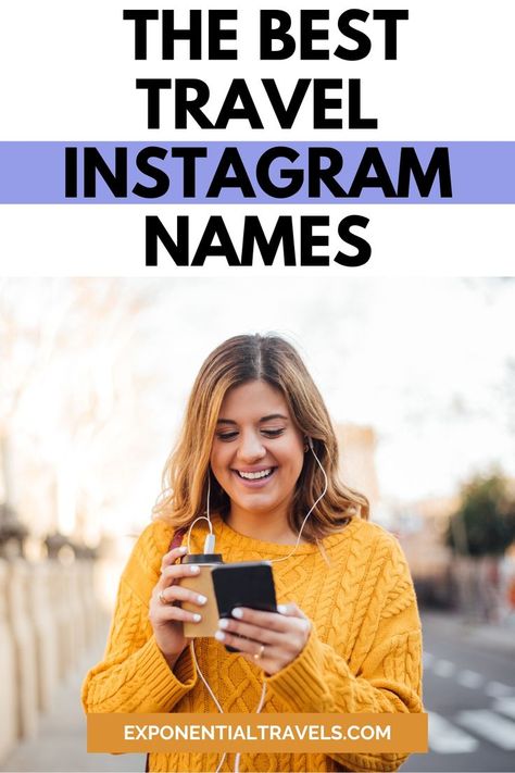 Pinterest image saying "The Best Travel Instagram Names". Ig Usernames, Usernames For Instagram, Name For Instagram, Instagram Username Ideas, Instagram Names, Flight Booking, Instagram Games, Creative Names, Unique Travel