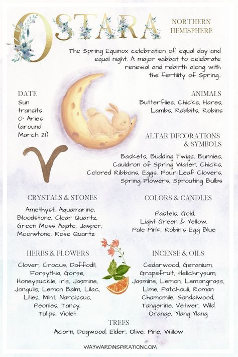 Ostara Book Of Shadows Page, Wheel Of The Year Northern Hemisphere, Spring Equinox Correspondences, Wheel Of The Year 2023 Printable, Ostra Celebrations, How To Celebrate Spring Solstice, Crystals For Spring, Ostara Wreath Diy, Spring Equinox Celebration Pagan