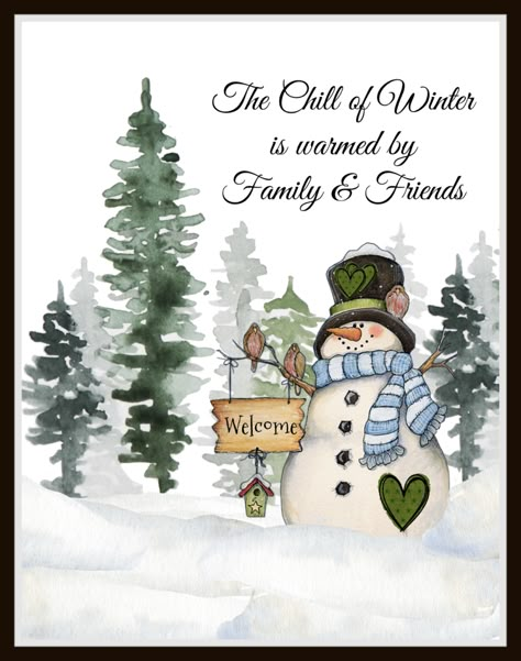 Free Printable Images For Decoupage, Free Snowmen Printables, Farmhouse Winter Printables Free, Winter Landscape Printables Free, Snowmen Pictures Free Printable, Vintage Snowman Images Free Printable, Card Patterns Free Printable, Free Winter Printables Decor, Free Printable Vintage Christmas Images