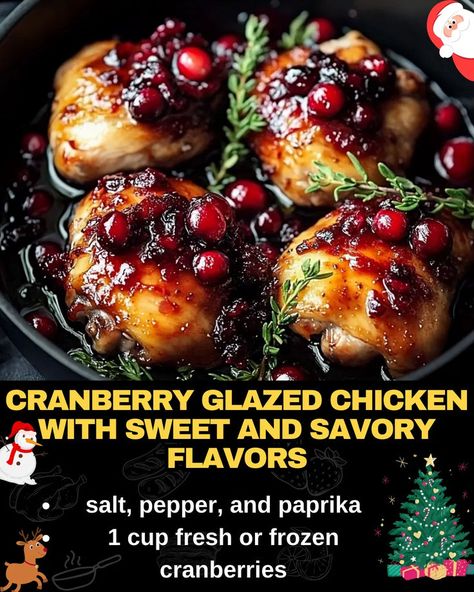 Cranberry Glazed Chicken with Sweet and Savory Flavors Fresh Cranberry Recipes, Honey Garlic Chicken Thighs, Mexican Casserole Recipe, Cranberry Chicken, Sweet Chicken, Cranberry Sauce Recipe, Chicken Pasta Bake, Work Meals, Fall Cooking