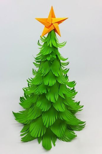 Beautiful 3D Paper Christmas Tree - how to make a 3D paper xmas tree DIY Tutorial. How to make an easy and beautiful Christmas tree at home with paper. #Christmas #DIY #Tree Paper Cutout Christmas Tree, 3d Xmas Tree, 3d Tree Template Free Printable, 3d Christmas Tree Door Decoration, Wall Christmas Tree Ideas Diy Paper, How To Make A Christmas Tree With Paper, Paper Christmas Tree Template, 3d Paper Tree Craft, How To Make A Paper Christmas Tree