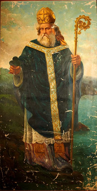 St. Patrick | http://www.saintnook.com/saints/patrickofireland |  Saint Patrick Oil Painting by Honate 3' x 6' antique appraisal | InstAppraisal Sainte Marie, Catholic Art, St Pattys Day, St Pattys, Saint Patrick, Patron Saints, Sacred Art, Roman Catholic, Catholic Faith