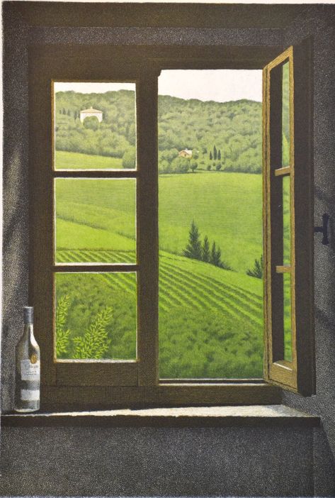 Colored Pencil Ideas, Words Illustration, Window With A View, Window Views, Through A Window, Art Window, Montepulciano, Poster Design Inspiration, Unusual Art