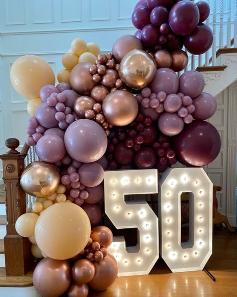 Birthday Balloon Ideas, 50th Birthday Balloons, 70th Birthday Decorations, Surprise 50th, 40th Birthday Party Decorations, Moms 50th Birthday, 50 Balloons, 50th Birthday Party Decorations, 50th Birthday Decorations