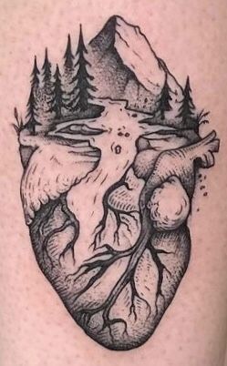 Heart Drawing Ideas, Animal Design Tattoo, Warrior Tattoo Sleeve, Anatomical Heart Tattoo, Hippie Tattoo, Bull Tattoos, Airbrush Designs, Stencil Outline, Mountain Drawing