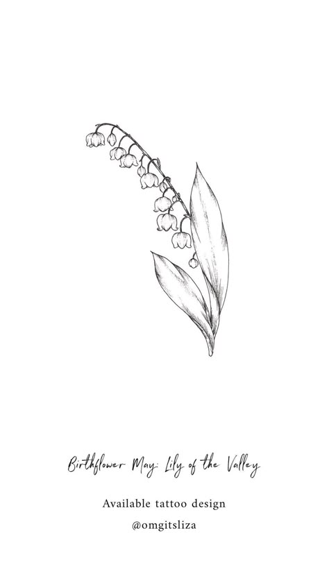 May Birth Flower Tattoo, December Birth Flower Tattoo, Cool Little Tattoos, Lily Of The Valley Tattoo, Men Flower Tattoo, Valley Tattoo, May Birth Flower, December Birth Flower, Birth Flower Tattoos