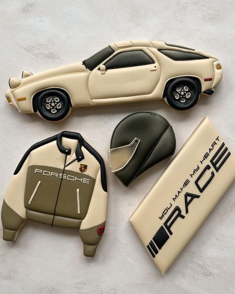 THE COOKIE GALLERY (@thecookiegallery) | Instagram Porsche Party Ideas, Porsche Gift Ideas, Porsche Cookies, Car Cookies, Movie Cakes, Cookie Making, Kid Cupcakes, Sugar Cookie Royal Icing, Cars Theme Birthday Party