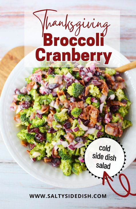 Elevate your Thanksgiving feast with this delicious broccoli cranberry salad! This festive side dish features vibrant broccoli, sweet dried cranberries, and savory bacon, all tossed in a creamy mayonnaise dressing that perfectly complements your holiday spread. Easy to make and visually appealing, this salad is not only a crowd-pleaser but also adds a refreshing crunch to your Thanksgiving table. Make it ahead of time for a hassle-free holiday celebration! Thanksgiving Broccoli, Broccoli Cranberry Salad Recipes, Broccoli Cranberry Salad, Broccoli Salad With Raisins, Broccoli Salad With Cranberries, Crunchy Broccoli, Adult Prom, Cranberry Salad Recipes, Mayonnaise Dressing