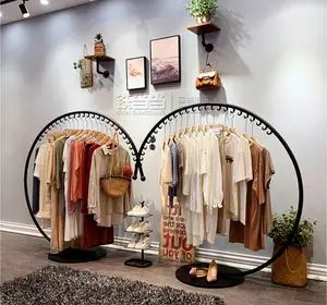 Clothes store display rack floor-type stainless steel clothes rack for women's clothing store Zhongdao display rack - AliExpress Clothing Shelf, Clothing Display Rack, Store Rack, Storage Holders, Clothing Store Displays, Clothing Store Interior, Clothing Store Design, Store Design Boutique, Floor Shelf