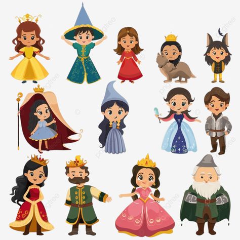 fairy tale characters cartoon set fairy tale enchanted witchcraft png Fairy Tale Clipart, Fira Disney Fairy, Fairy Transparent Background, Fairy Vector, Fairytale Clipart, Characters Cartoon, Fairy Tale Characters, Transparent Image, Textured Paper