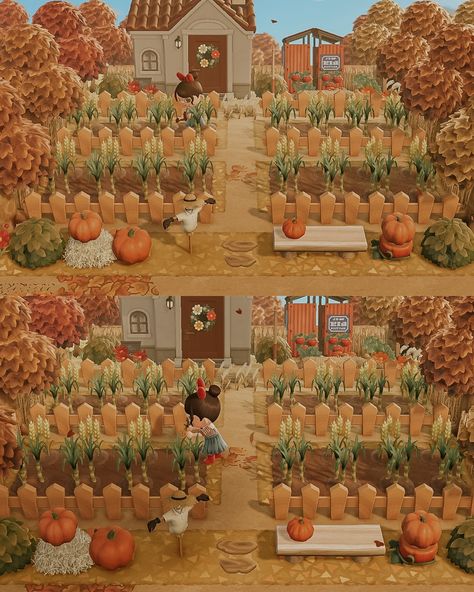 That Sunday morning farm life 🌽 🍅 🚜 Thank you @acnhtreasureisland Animal crossing new horizons ACNH Nintendo switch wholesome gaming cozy design fall autumn cottagecore island idea inspiration aesthetic cosy decor build inspo game photography cute villagers small town vibes happy friendship towncore surf summer #acnh #animalcrossing #acnhcommunity #acnhfarm #acnhfall #animalcrossingnewhorizons Animal Crossing Cottagecore Town Square, Acnh Farm Inspiration, Acnh Island Designs Farmcore, Old Animal Crossing Aesthetic, Animal Crossing Small Town Ideas, Acnh Villager Home Ideas, Acnh Farm Town, Fall Animal Crossing Villagers, Acnh Corn Maze