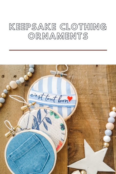 An easy way to preserve your kids clothing into keepsake Christmas ornaments Newborn Ornament Diy Baby Keepsake, Onesie Keepsake Ideas, Homemade Baby Ornaments, Keepsake Ornaments From Clothing, Diy Baby Keepsakes, Diy Baby Ornaments, Diy Family Christmas Ornaments, Keepsake Ornaments Diy For Kids, Baby Clothes Keepsake Ideas