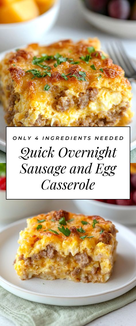 Image for Quick Overnight Sausage and Egg Casserole Mini Egg Casserole, Easy Breakfast Casserole Make Ahead, Christmas Overnight Breakfast, Egg Suffle Recipe Breakfast, Xmas Morning Breakfast Ideas Egg Casserole, Christmas Morning Breakfast Quiche Easy Recipes, Make Night Before Breakfast Casserole, Bus Quick Breakfast Casserole, Breakfast Casserole Eggless