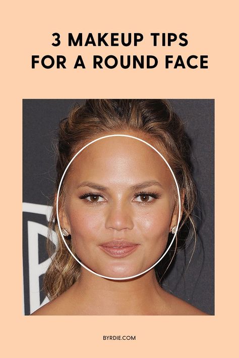 How to make your round face look slimmer with makeup. #face #facebeauty #facemakeup #makeup #womensbeauty Round Face Girlies, Round Face Makeup Tips, Concealer Round Face, Eyebrow For Round Face, Contour For Round Face, Makeup Reference, Makeup Tips For Brown Eyes, Circle Face, Eyeliner Designs