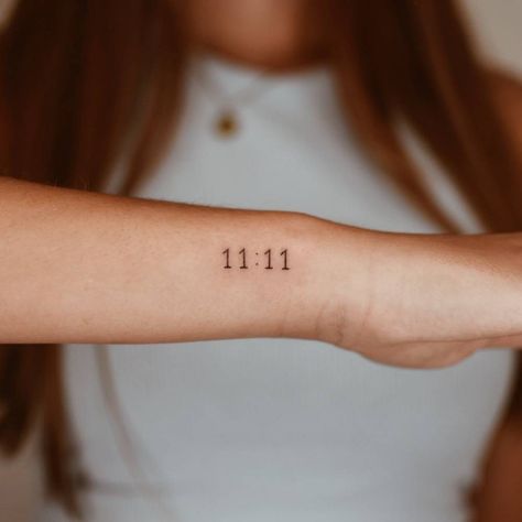 Finger Tattoos 11:11, Heart Number Tattoo, Number Fonts Tattoo Simple, Pinky Side Wrist Tattoo, Unique 11:11 Tattoos, 11 11 Tattoo Wrist, 11:11 Meaning Tattoo, Small Tattoos 11:11, 1111 Tattoo Meaning