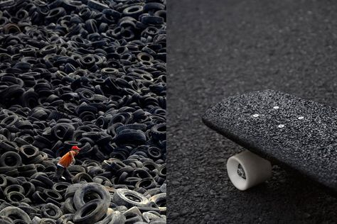 Tire Upcycle, Sustainable Product Design, Recycling Plastic, Ecology Design, Recycled Skateboards, Material Combination, Metal Fabrication Tools, Fabrication Tools, Tyres Recycle