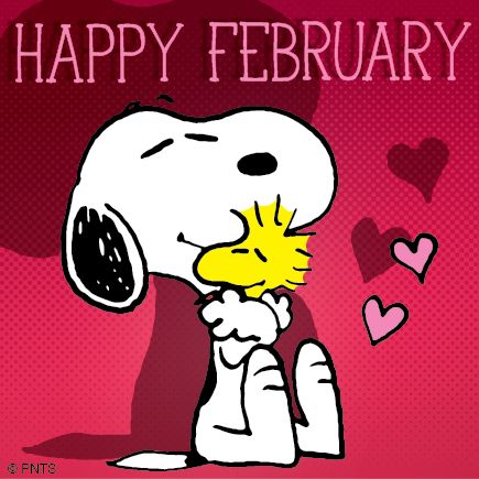 Happy February! #February #Snoopy #Woodstock #Peanuts Welcome February, Snoopy Valentine, Woodstock Snoopy, Happy February, Peanuts Cartoon, Peanuts Characters, Snoopy Quotes, Snoopy Pictures, Snoop Dog