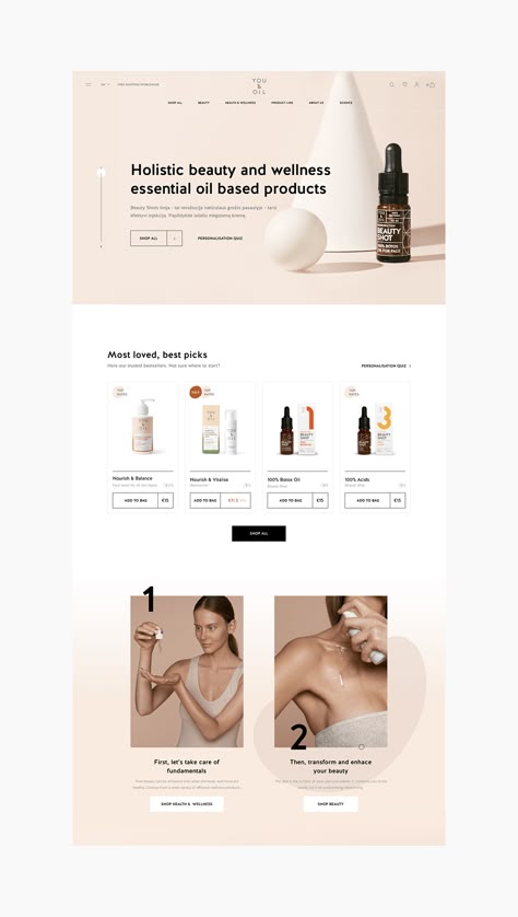 You&Oil E-commerce Website on Behance Desain Ux, Cosmetic Web, Desain Merek, Beauty Web, Feminine Web Design, Ui Ux 디자인, Modern Website Design, Desain Editorial, Shopify Website Design