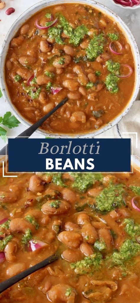 Italian Bean Dishes, Borlotti Bean Soup, Borlotti Beans Recipes, Braised Beans Recipe, Italian Beans Recipe, Heirloom Beans Recipes, Italian Bean Recipes, Borlotti Bean Recipes, Legume Dishes