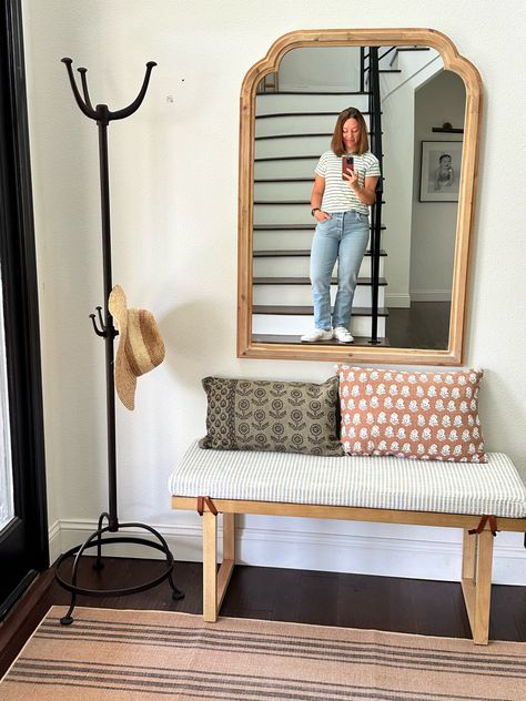 Upholstered entryway bench