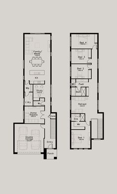 The second image for the Brolga is an optional façade for the same floor plan. If you are interested in a home design, our home consultants are available to talk to you about your building project. Contact us today and start your home journey. Dechellis Homes, House Plans For Narrow Lots, Townhouse Plans, Classic Modern House, Two Storey House Plans, Second Floor Plan, Narrow House Designs, Duplex Floor Plans, Narrow House Plans