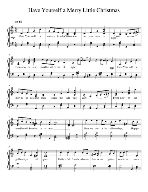 Have Yourself a Merry Little Christmas Sheet music for Piano (Solo) | Musescore.com Christmas Piano Sheet Music, Piano Songs Sheet Music, Piano Tutorials Songs, Piano Music Easy, Xmas Songs, Hymn Sheet Music, Trumpet Sheet Music, Christmas Piano, Piano Music Lessons