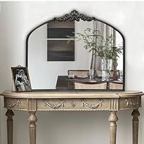 Room Maker, Baroque Mirror, Arched Mirror, Brass Mirror, Corner Fireplace, Beautiful Mirrors, Vintage Mirror, Wall Mounted Mirror, Living Room With Fireplace