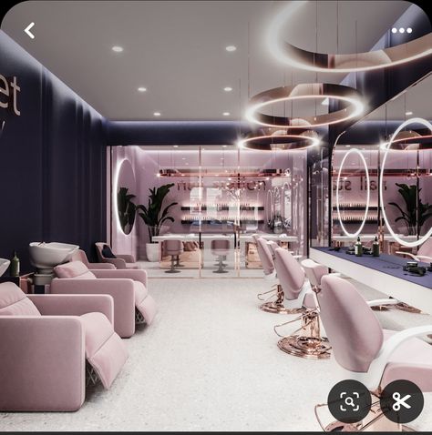 Hair And Nail Salon Ideas Interior Design, Beauty Saloon Interiors Ideas, Classy Beauty Salon, Big Beauty Salon, Interior Design For Salon, Beauty Salon Decor Ideas Luxury, Salon Architecture Design, Salon Shop Ideas, Luxury Beauty Salon Design Interior