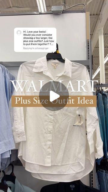 Dianna Baros on Instagram: "Comment LINK for links! This new Walmart button down shirt is a must-have, great quality and so versatile! It’s plus size 0X-4X, comes in four color ways, $17.98 ❤️

Follow my shop @budgetbabe on the @shop.LTK app to shop this post and get my exclusive app-only content!
https://liketk.it/4x4Fq

#walmartfashion #walmartreels #walmartoutfit #budgetfashion #budgetstyle #affordablefashion #affordablestyle #waitwhatwalmart #whoawaitwalmart #walmartgems #walmartfinds #outfitinspo #walmartshopper" How To Wear Oversized Button Up Shirt Plus Size, Button Down Shirt Plus Size Outfit, Walmart Plus Size Outfits 2024, Plus Size Walmart Outfits, Plus Size White Button Down Shirt Outfit, Plus Size Button Down Shirt Outfit, Layered Button Down Shirt Outfit, Plus Size Oversized Shirt Outfit, Button Down Shirt Outfit