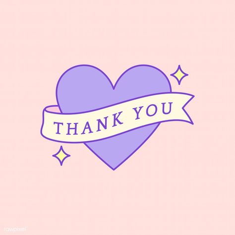 Cute and girly Thank You badge vector | free image by rawpixel.com Thank You Illustration Graphics, Thank You Graphic Design, Cute Thank You, Thank You Illustration, Thank You Cute, Thank You Wallpaper, Best Logo Maker, Thank You Images, Thank You Card Design