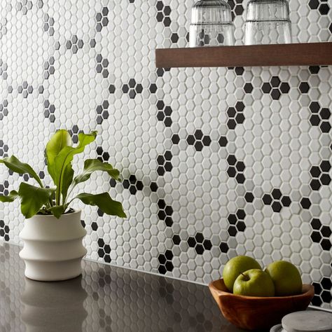 Shop White Tiles for Floors & Walls | The Tile Shop Bathroom Small Tile Floor, Hex Tile Backsplash Kitchen, Vintage Bathroom Tile 1920s, White Mosaic Tile Bathroom Floor, Grey Hexagon Tile, Hex Tile Backsplash, Penny Tile Bathroom Floor, House Mudroom, Hex Tile Floor