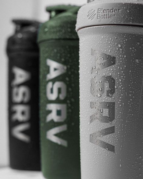 ASRV | Training Apparel | New Colorways - ASRV x Blender Bottle® 24 oz Stainless Steel Strada™ Push-Button insulated shaker constructed from double-wall insulated… | Instagram Sports Drink Photography, Drink Bottle Aesthetic, Asrv Training, Gym Wear Brands, Fitness Bottle, Bottle Shoot, Workout Design, Gym Facilities, Photoshoot Video