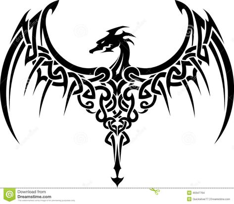 Celtic Dragon Tattoos, Tattoo Snake, Tattoo Dragon, Dragon Silhouette, Design Dragon, Celtic Dragon, Dragon Tattoo Designs, Celtic Tattoos, Diy Tattoo