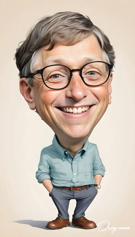 Bill Gates Caricature | osoq.com Photoshop Vector Art, Drawing Online, Caricature Drawings, Vector Portrait Illustration, Caricature Cartoon, Personalized Caricature, Word Press, Caricature Sketch, Caricature Art